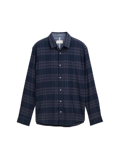 Regular Fit Hemd mit Logo-Stickerei navy tonal check