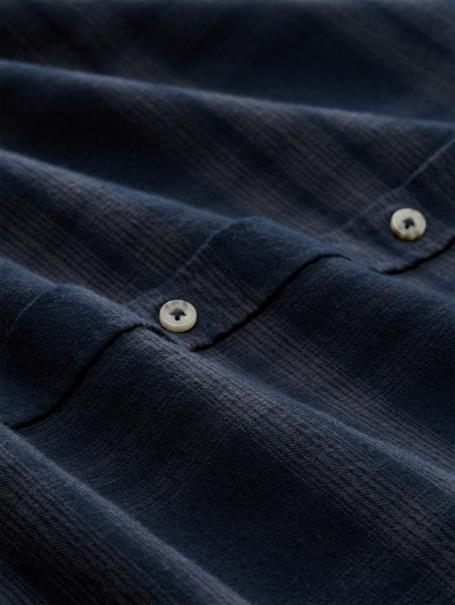 Regular Fit Hemd mit Logo-Stickerei navy tonal check