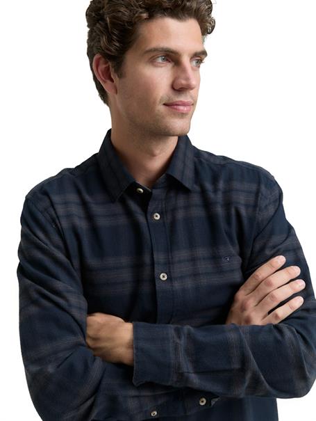 Regular Fit Hemd mit Logo-Stickerei navy tonal check