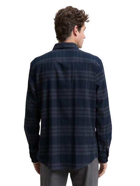 Regular Fit Hemd mit Logo-Stickerei navy tonal check