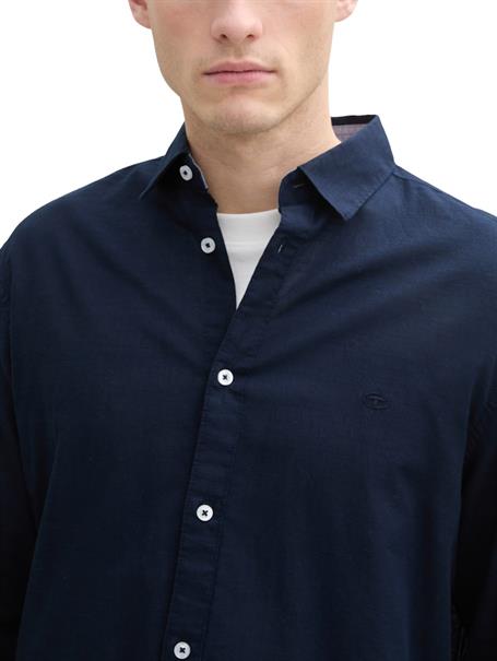 Regular Fit Hemd mit Logo-Stickerei sky captain blue