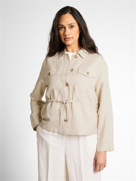 Regular Fit Jacke mit Leinenanteil sand stone beige