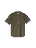 Regular Fit Kurzarmhemd aus Baumwolle deep leaf green dot structure