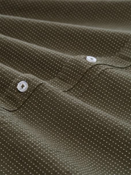 Regular Fit Kurzarmhemd aus Baumwolle deep leaf green dot structure