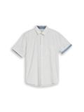 Regular Fit Kurzarmhemd aus Baumwolle gardenia white dot structure