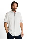 Regular Fit Kurzarmhemd aus Baumwolle gardenia white dot structure