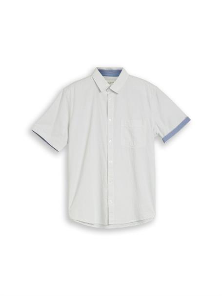 Regular Fit Kurzarmhemd aus Baumwolle gardenia white dot structure