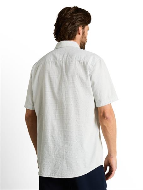 Regular Fit Kurzarmhemd aus Baumwolle gardenia white dot structure