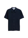 Regular Fit Kurzarmhemd aus Jersey sky captain blue