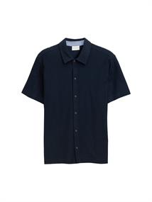 Regular Fit Kurzarmhemd aus Jersey sky captain blue
