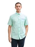 Regular Fit Kurzarmhemd mit Brusttasche bright mint structure
