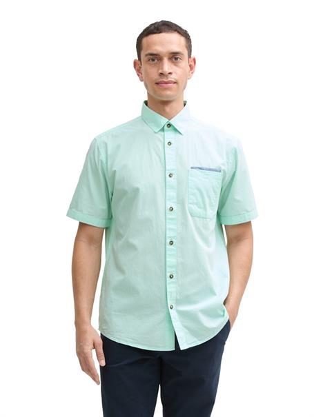Regular Fit Kurzarmhemd mit Brusttasche bright mint structure