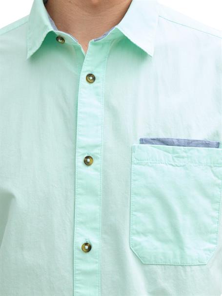 Regular Fit Kurzarmhemd mit Brusttasche bright mint structure