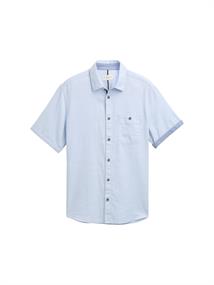 Regular Fit Kurzarmhemd mit Brusttasche powder blue zigzag structure