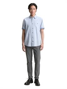 Regular Fit Kurzarmhemd mit Brusttasche powder blue zigzag structure