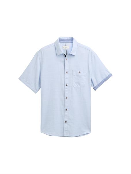 Regular Fit Kurzarmhemd mit Brusttasche powder blue zigzag structure