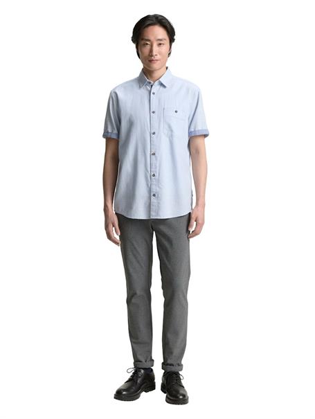 Regular Fit Kurzarmhemd mit Brusttasche powder blue zigzag structure