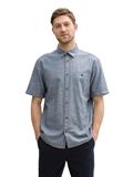 Regular Fit Kurzarmhemd mit Brusttasche sky captain zigzag structure