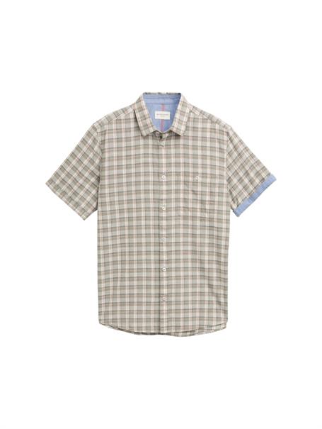 Regular Fit Kurzarmhemd mit Karomuster green white check