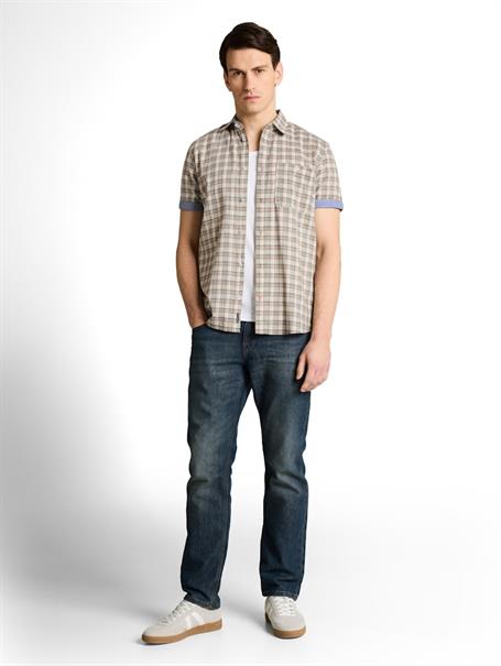 Regular Fit Kurzarmhemd mit Karomuster green white check