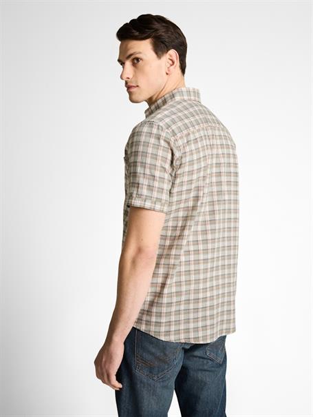 Regular Fit Kurzarmhemd mit Karomuster green white check