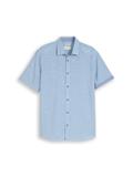 Regular Fit Kurzarmhemd mit Leinenanteil bleeched blue chambray