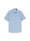 Regular Fit Kurzarmhemd mit Leinenanteil bleeched blue chambray