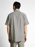 Regular Fit Kurzarmhemd mit Leinenanteil faded leaf green chambray