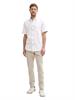 Regular Fit Kurzarmhemd mit Leinenanteil white