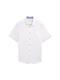 Regular Fit Kurzarmhemd mit Leinenanteil white