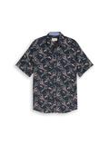 Regular Fit Kurzarmhemd mit Muster navy green palm design