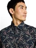 Regular Fit Kurzarmhemd mit Muster navy green palm design
