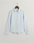 Regular Fit Leinen Chambray Bluse light blue