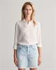 Regular Fit Leinen Chambray Bluse white