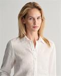 Regular Fit Leinen Chambray Bluse white