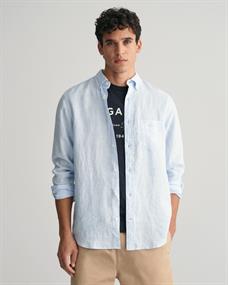 Regular Fit Leinen Hemd mit Streifen capri blue