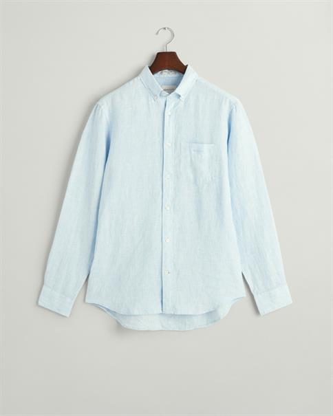 Regular Fit Leinen Hemd mit Streifen capri blue