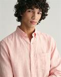 Regular Fit Leinen Hemd mit Streifen peachy pink