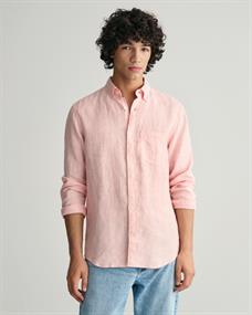 Regular Fit Leinen Hemd mit Streifen peachy pink