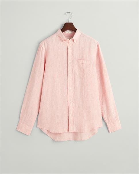 Regular Fit Leinen Hemd mit Streifen peachy pink