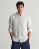Regular Fit Leinen Hemd mit Streifen white