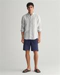 Regular Fit Leinen Hemd mit Streifen white