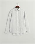 Regular Fit Leinen Hemd mit Streifen white