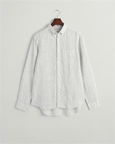 Regular Fit Leinen Hemd mit Streifen white
