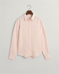 Regular Fit Leinenhemd mit Streifen peachy pink