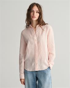 Regular Fit Leinenhemd mit Streifen peachy pink