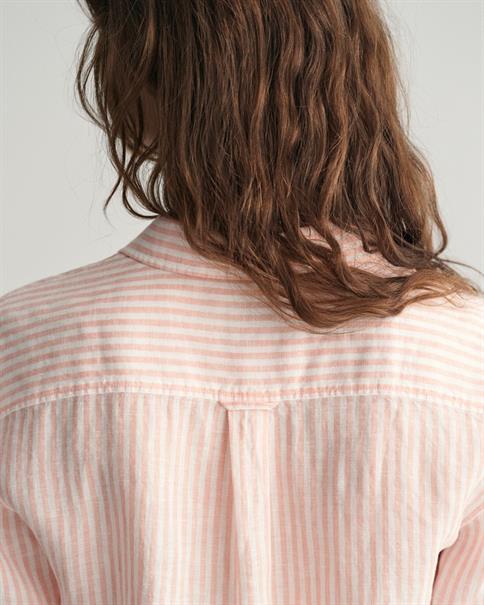 Regular Fit Leinenhemd mit Streifen peachy pink