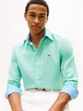 Regular Fit Linen Blend Button-Down Shirt arctic aqua