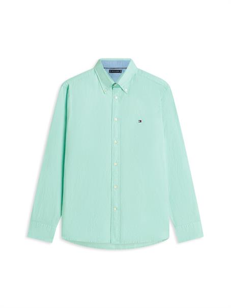 Regular Fit Linen Blend Button-Down Shirt arctic aqua