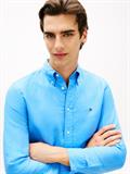 Regular Fit Linen Blend Button-Down Shirt blue spell
